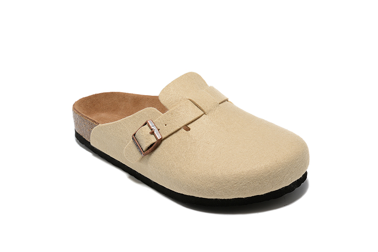 Birkenstock Cream Suede Clog Shoes