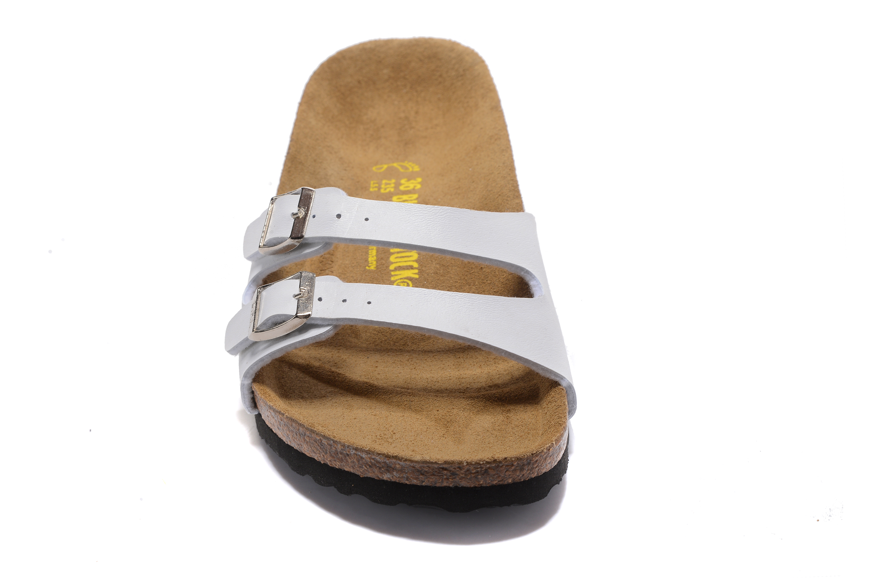 Birkenstock White Thin Belt Double Buckle Matte Leather Summer Sandals