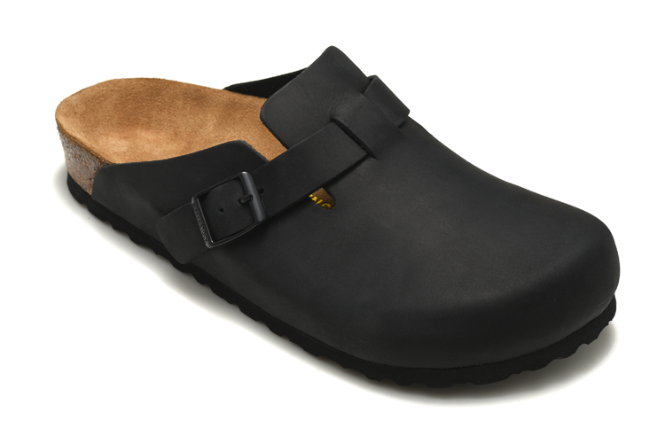 Birkenstock Black Matte Leather Clog Shoes