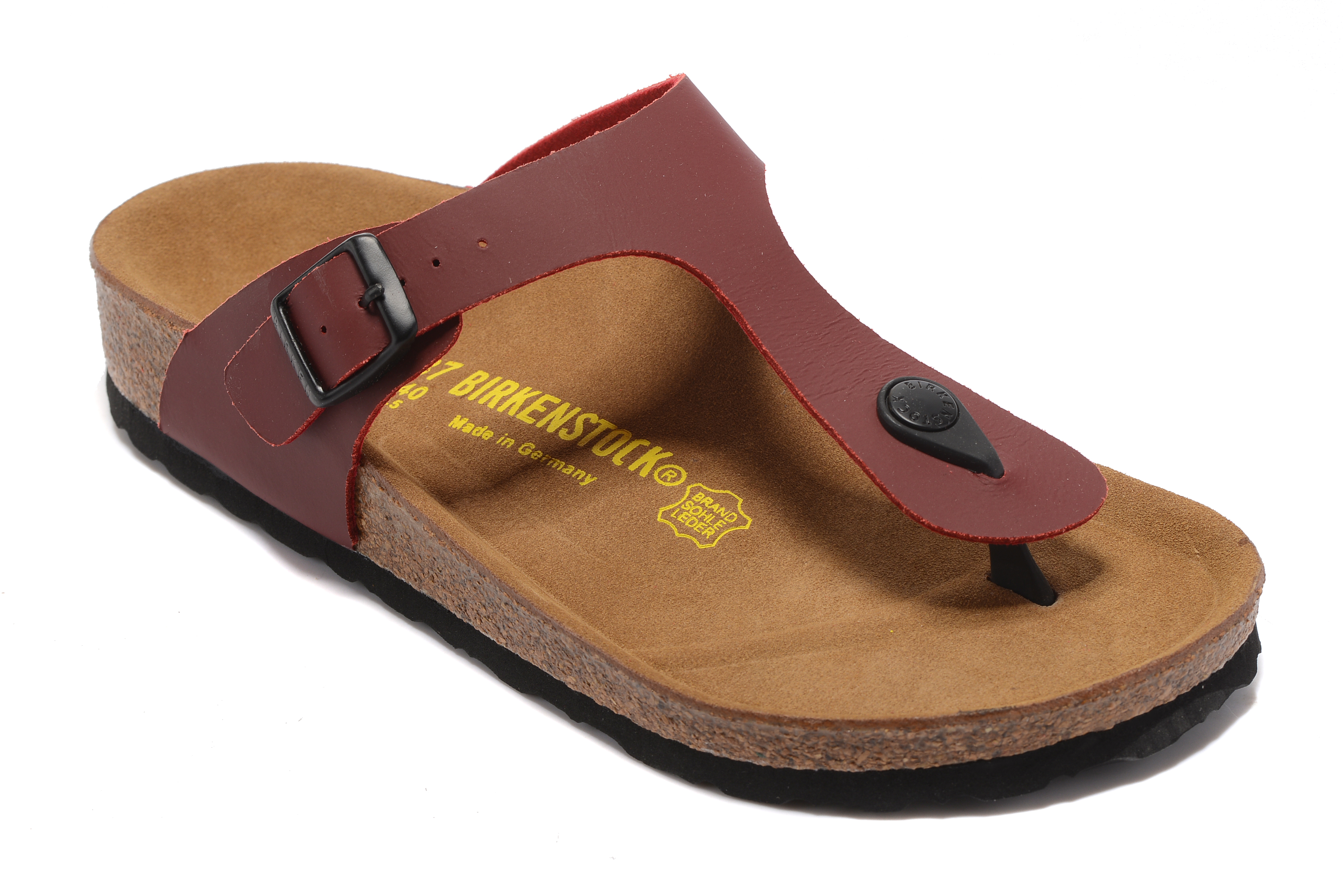 Birkenstock Gizeh Wine Red Flip Flops Leather Sandals