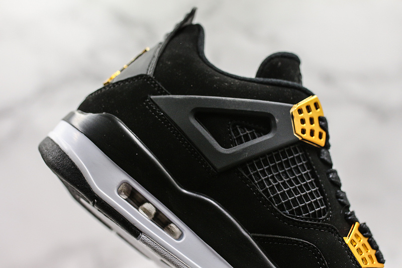 Nike Air Jordan 4 Retro Royalty Black Metallic Gold White Sneakers