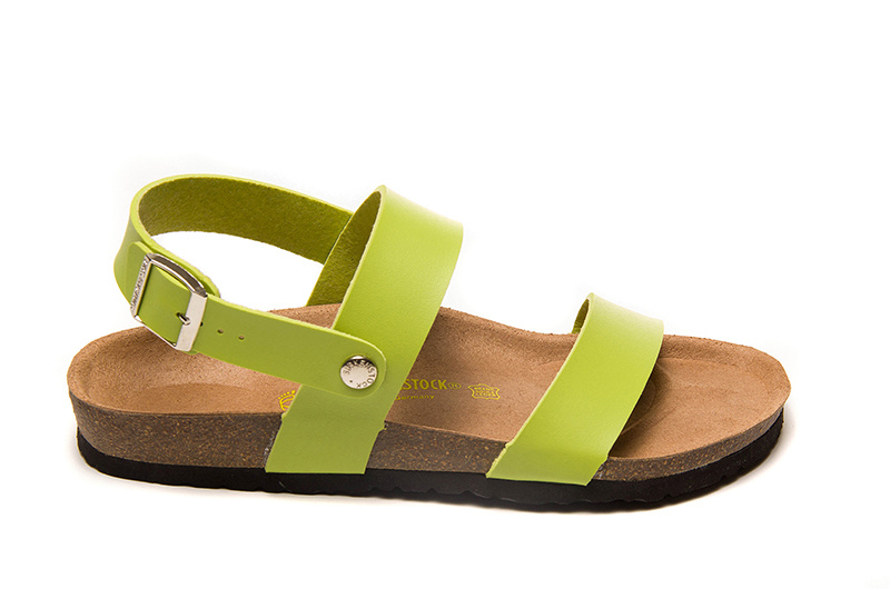Birkenstock Light Green Casual Matte Leather Strappy Sandals