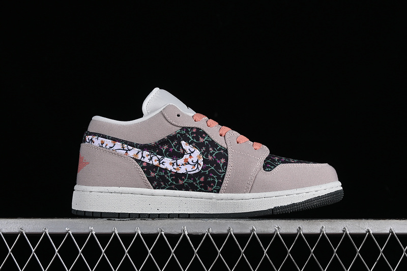 Nike Air Jordan 1 Low SE Floral Platinum Violet Anthracite Red Stardust Sail Sneakers