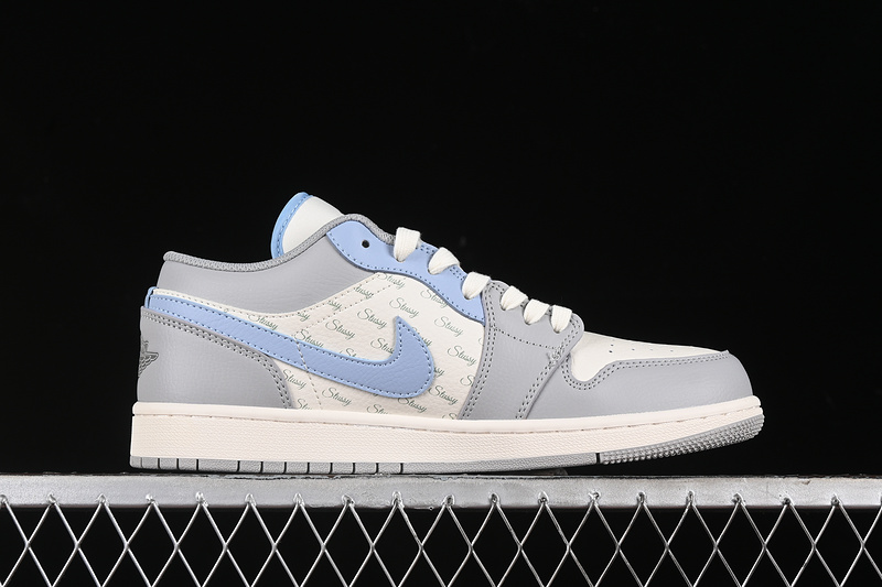 Nike Air Jordan 1 Low Grey White Blue Sneakers