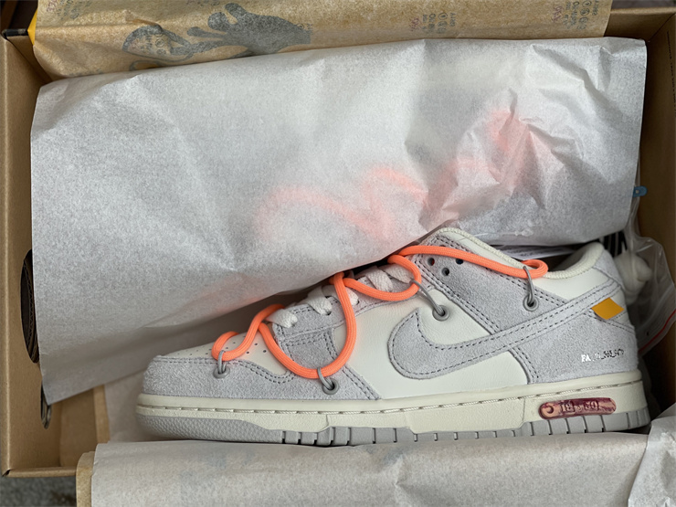 Nike Dunk Low Off-White Lot 19 Of 50 Gray Sneakers