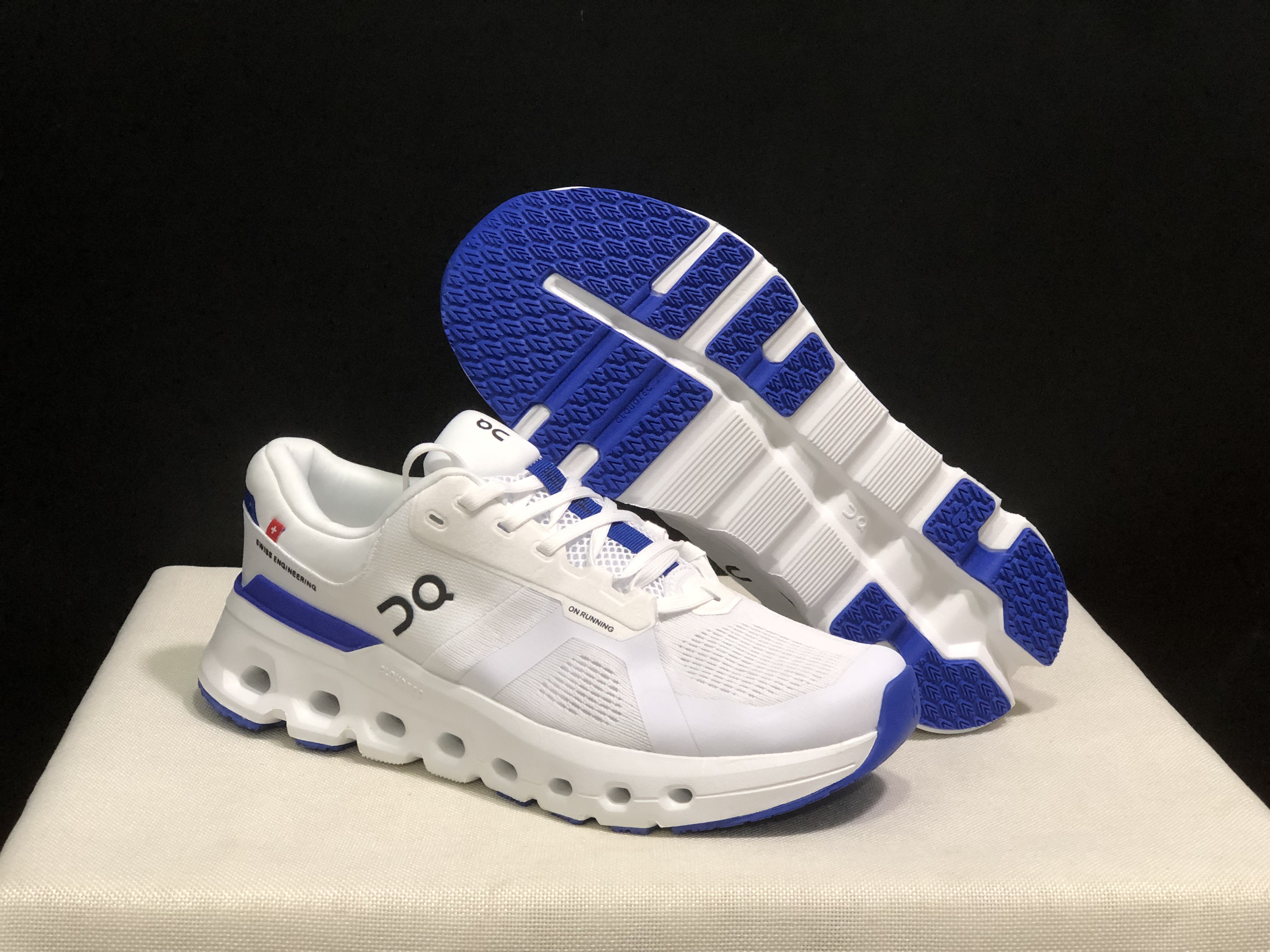 On Running Cloudrunner 2 Mesh Breathable Running Shoes White/Blue