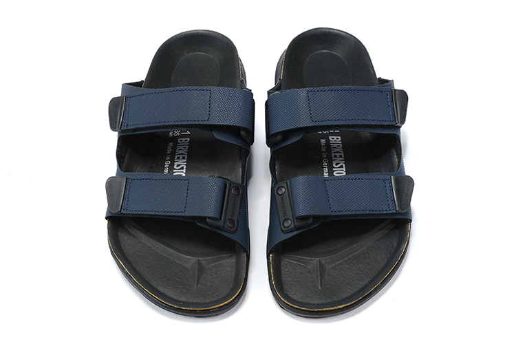 Birkenstock Navy Velcro Matte Leather Slippers