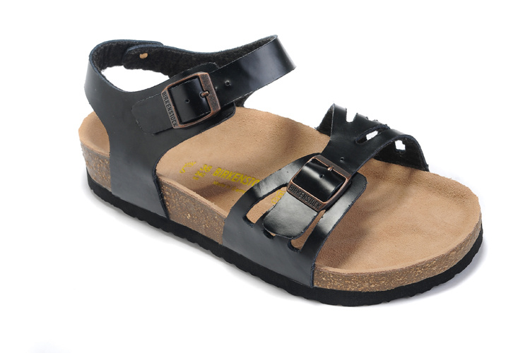 Birkenstock Single Button Black Butterfly Matte Leather Sandals