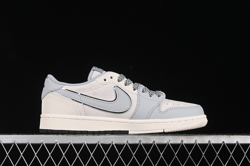 Nike Air Jordan 1 Low Travis Scott Fragment Design OG SP Beige Grey Silver Sneakers