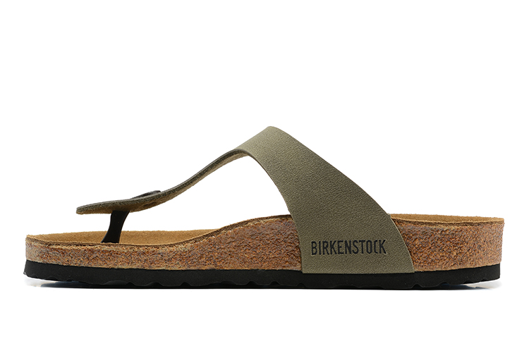 Birkenstock Grayish Green Scrub Casual Leather Flip Flops