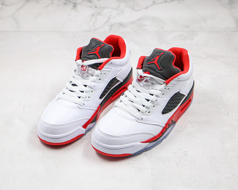 Nike Air Jordan 5 Retro Low Fire Red White Black Sneakers