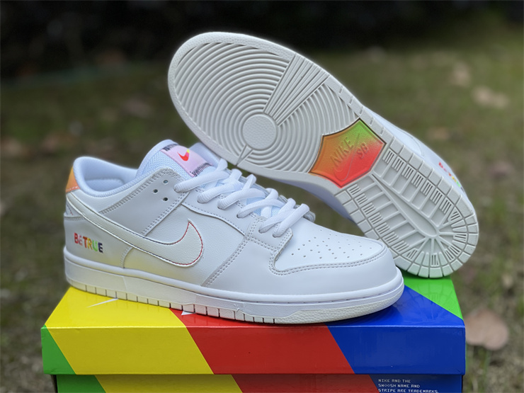 Nike SB Dunk Low Pro Be True White Rainbow Sneakers
