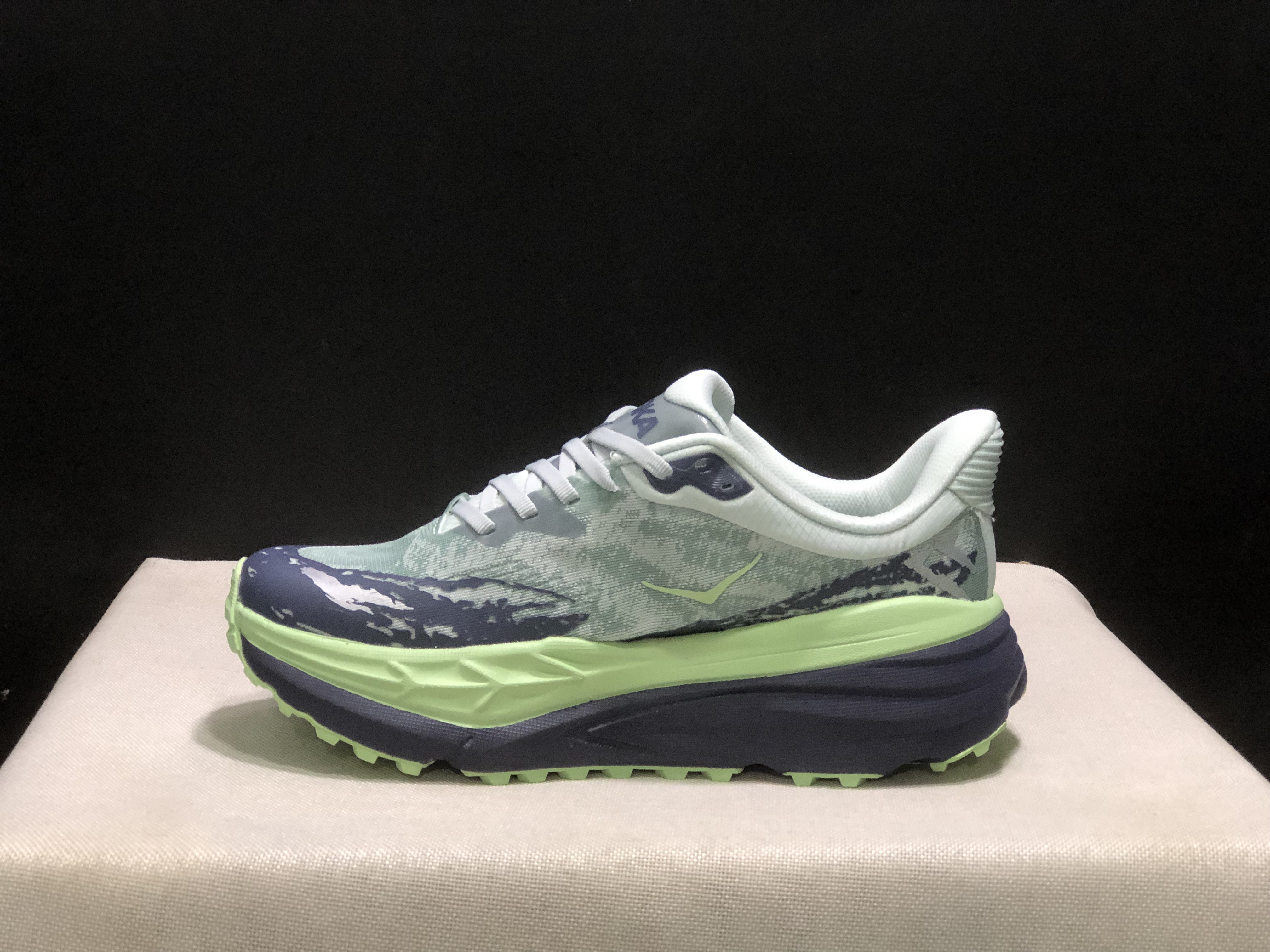 Hoka One One Stinson 7 Comfortable Anti-slip Running Shoes Camouflage/Light Green