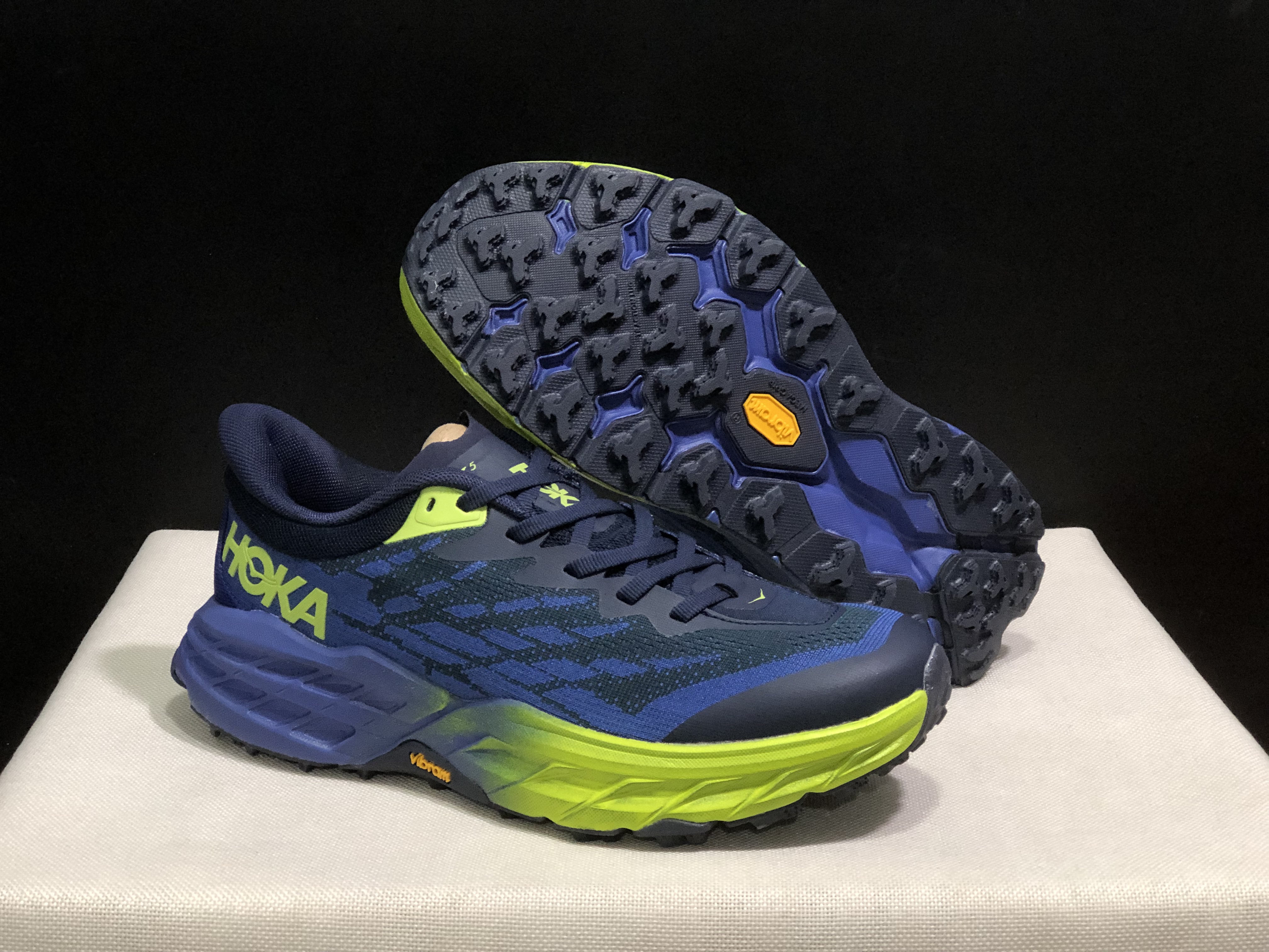 Hoka One One Speedgoat 5 Navy Trail Running Shoes Sneakers