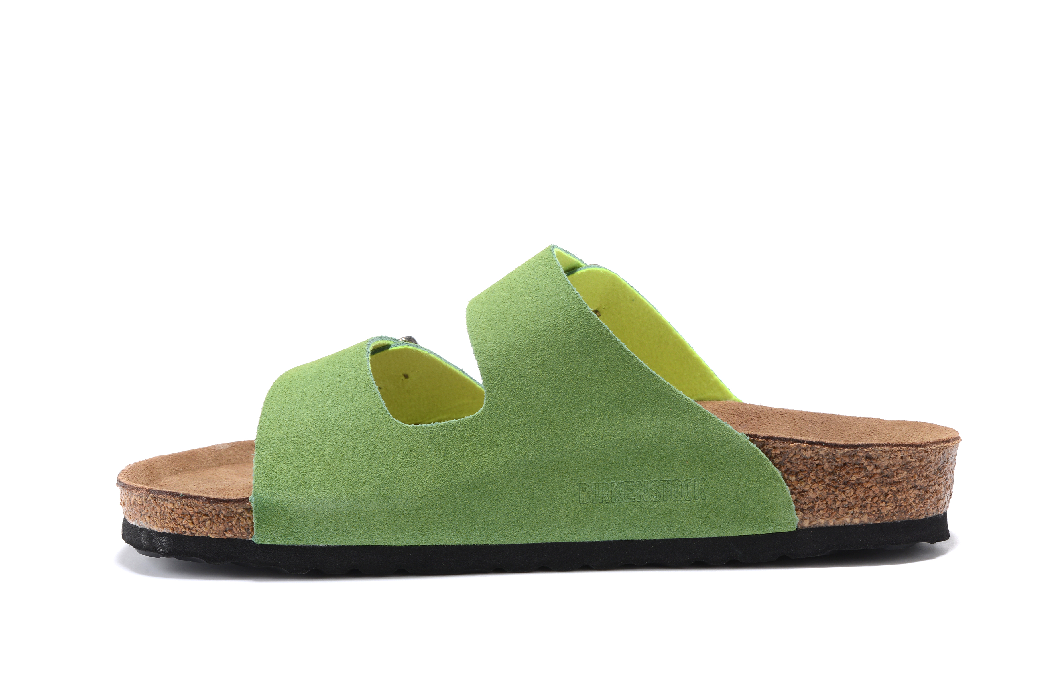 Birkenstock Arizona Apple Green Two Buckle Suede Leather Sandal