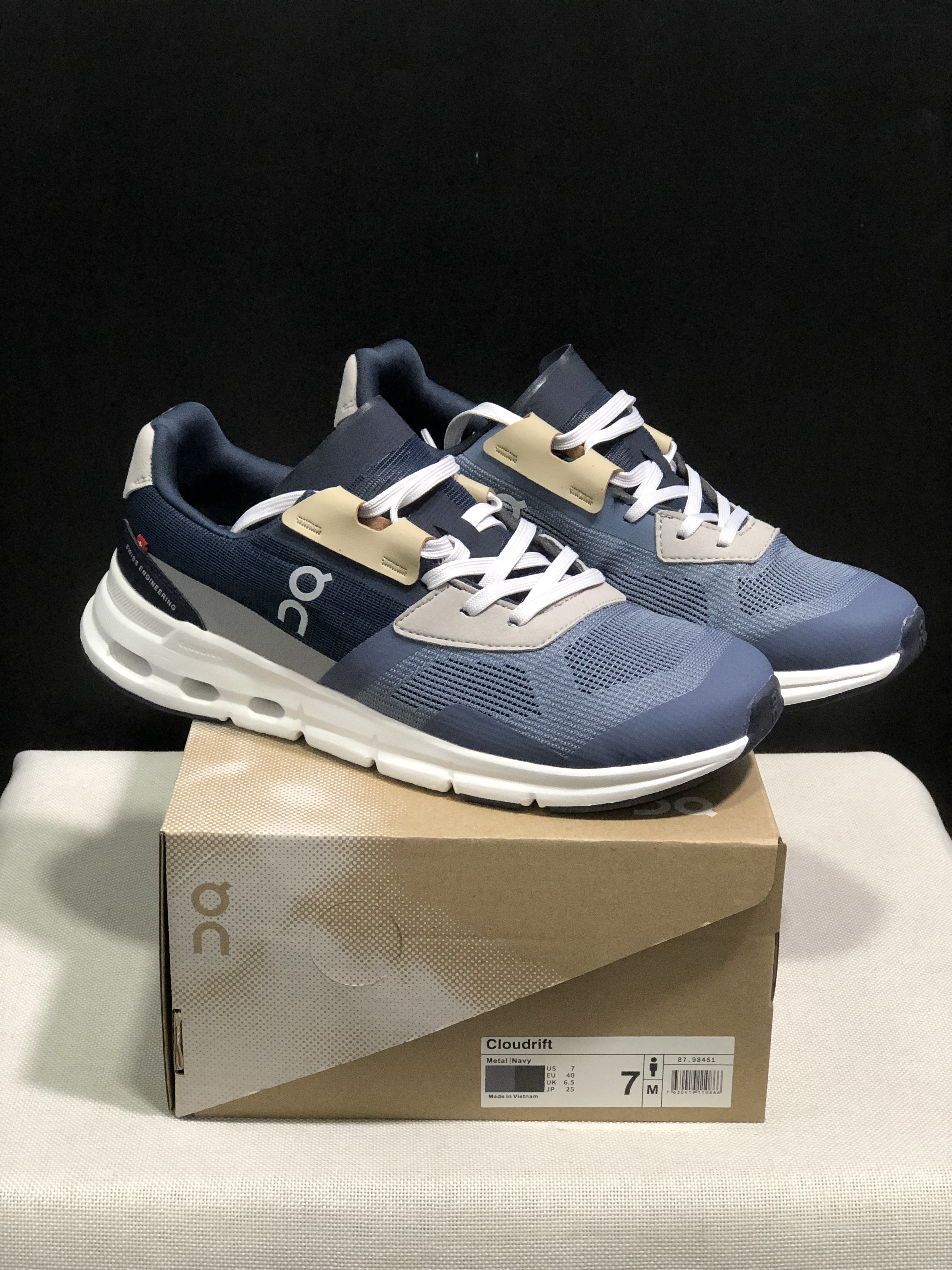 On Running Cloudrift Comfortable And Versatile Sports Casual Shoes Blue White