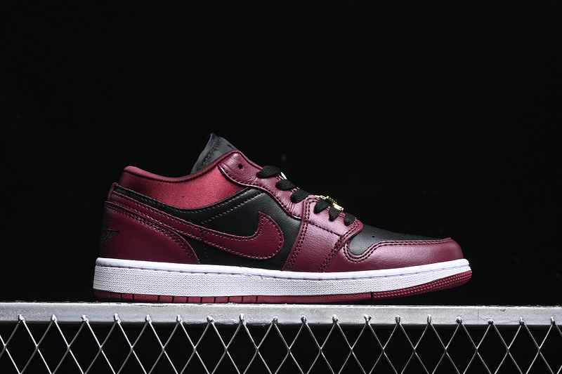 Nike Air Jordan 1 Low Black White Dark Beetroot Red Sneakers