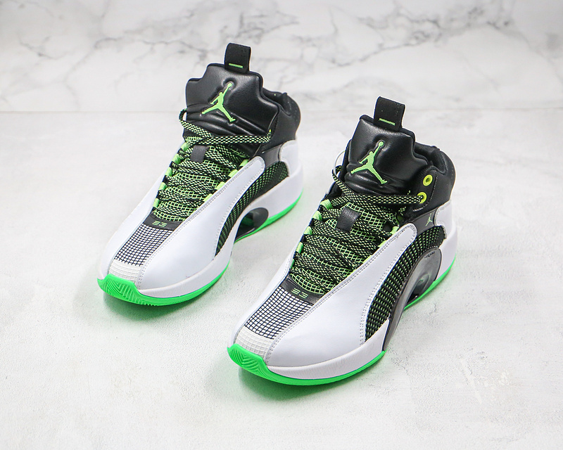 Nike Air Jordan 35 XXXV White Black Green Sole Sneakers