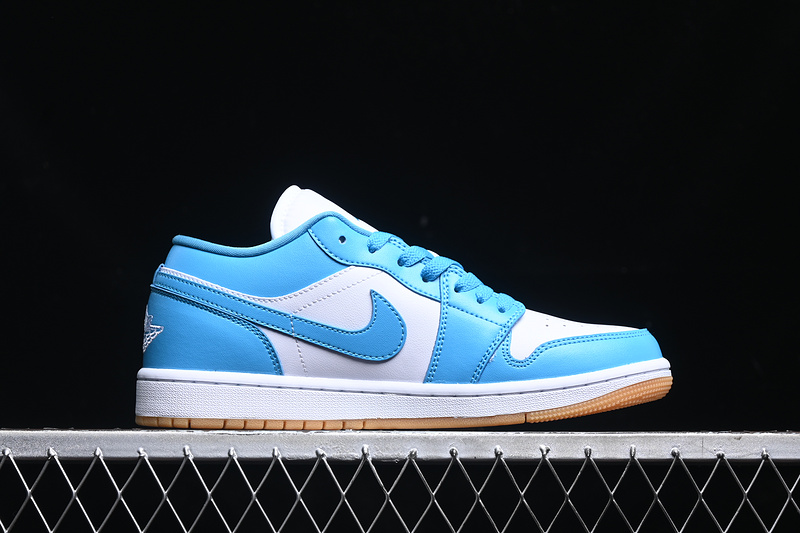 Nike Air Jordan 1 Low Brown Gum Sole White Powder Blue Sneakers