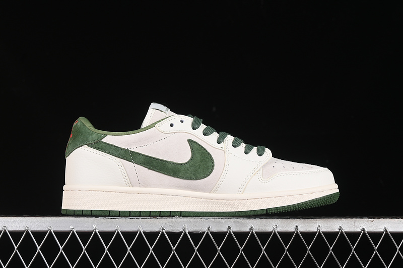 Nike Air Jordan 1 Low LV Travis Scott Fragment Design OG SP Dark Green Grey White Sneakers