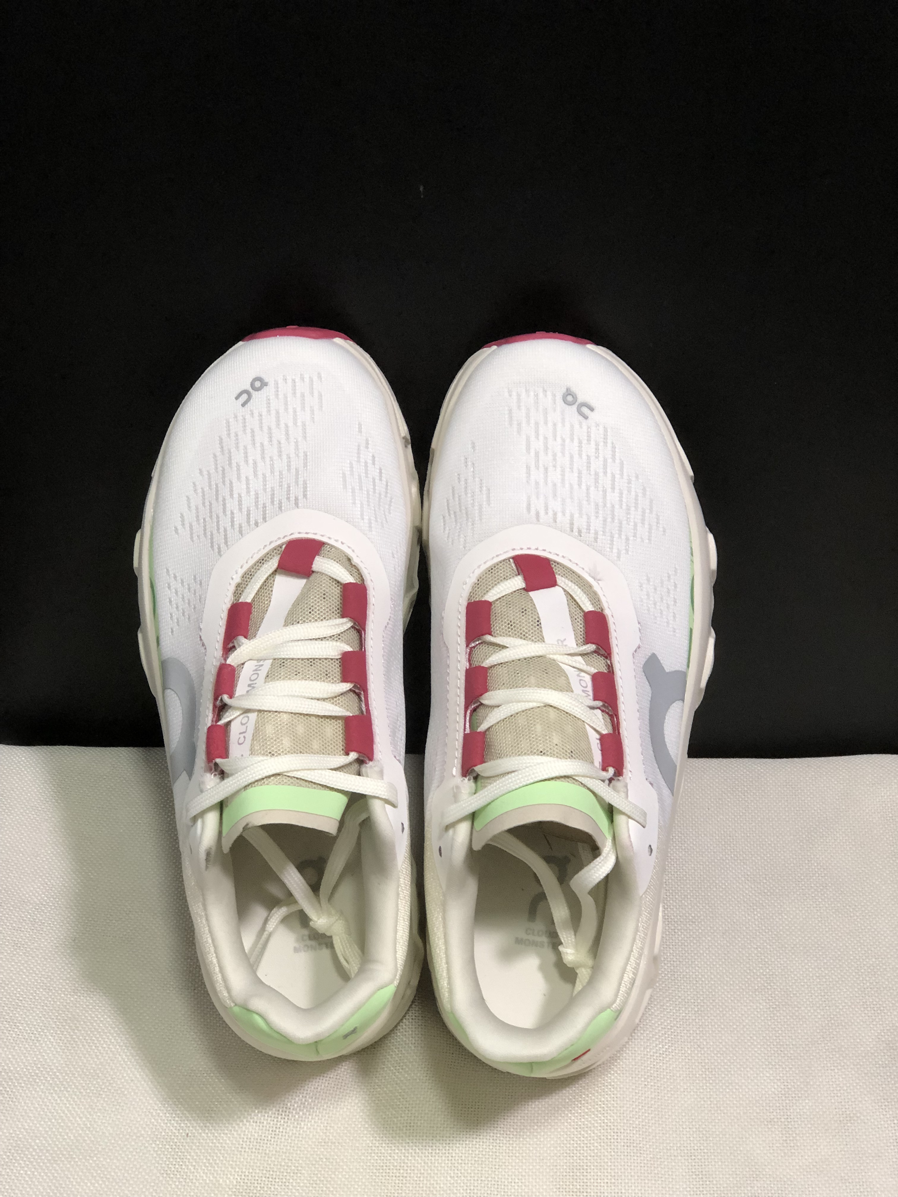 On Running Cloudmonster Anti-Slip Running Shoes White/Green