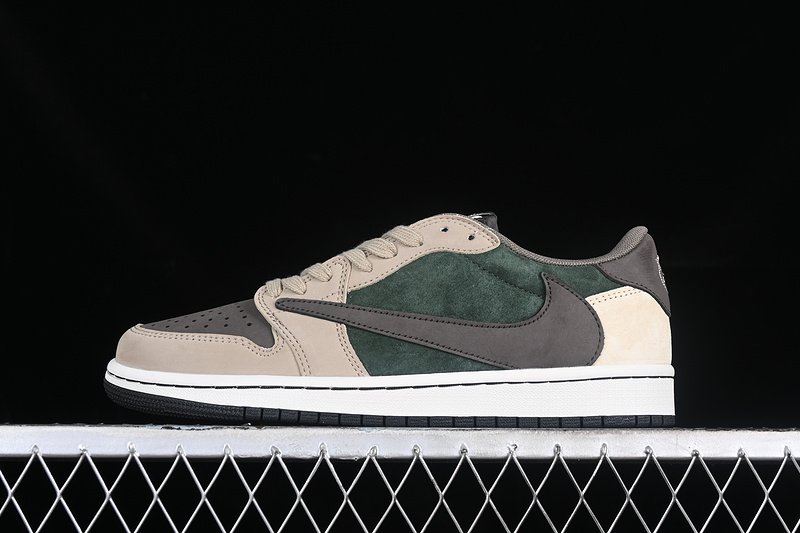 Travis Scott Nike Air Jordan 1 Low OG Khaki Brown Green Sneakers
