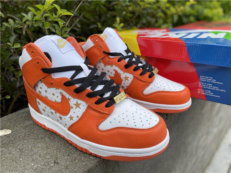 Nike SB Dunk High Stars Orange Sneakers