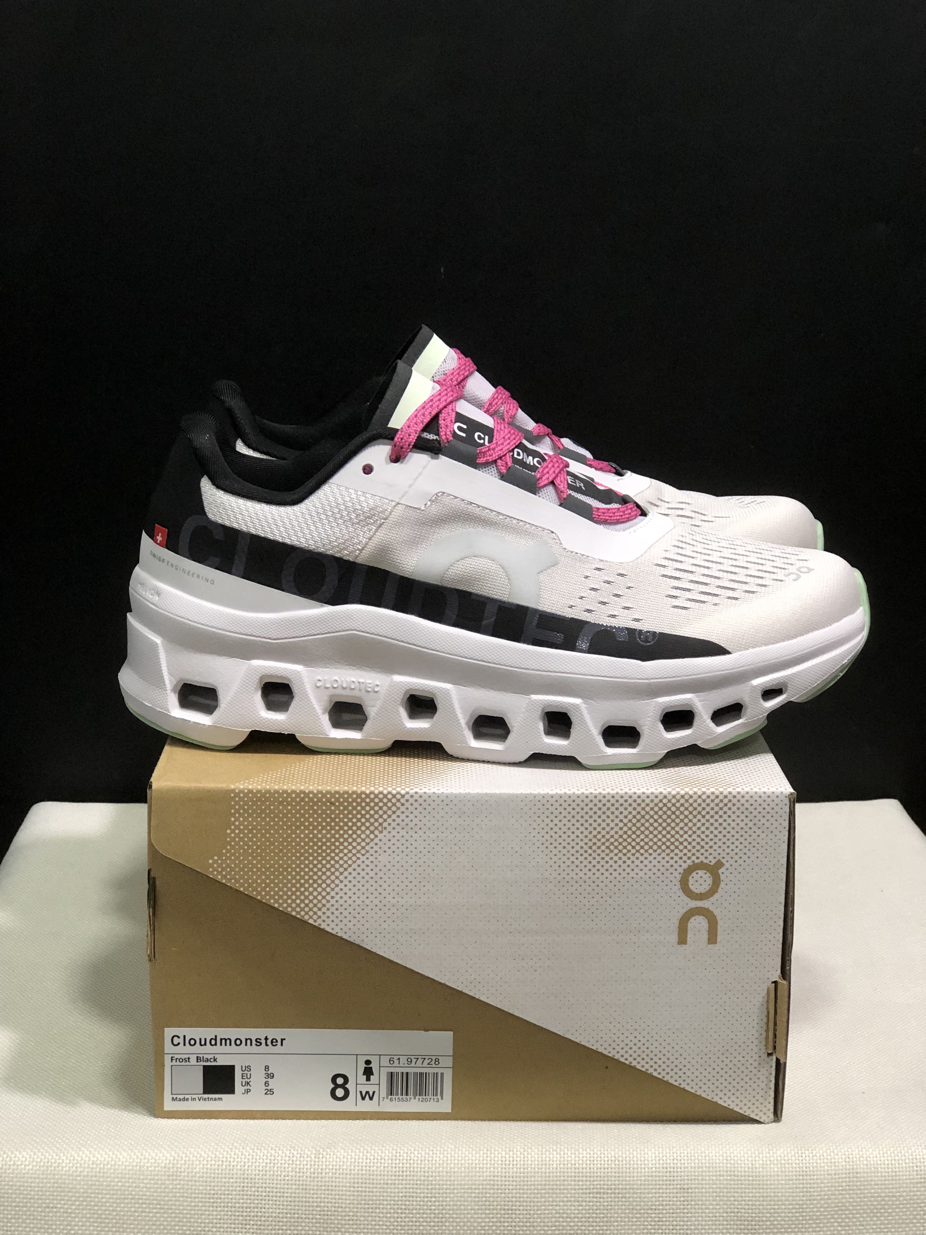 On Running Cloudmonster Anti-Slip Running Shoes Frost/Black