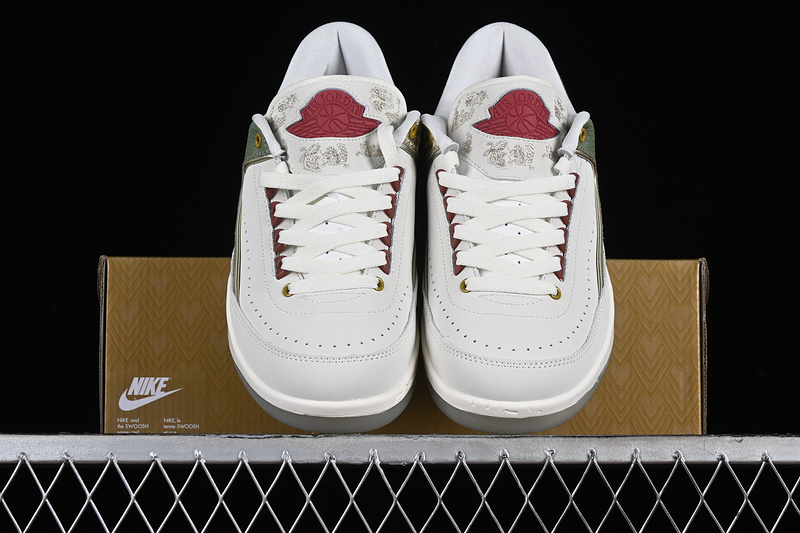 Nike Air Jordan 2 Low Chinese New Year Cedar Oil Green White Sneakers