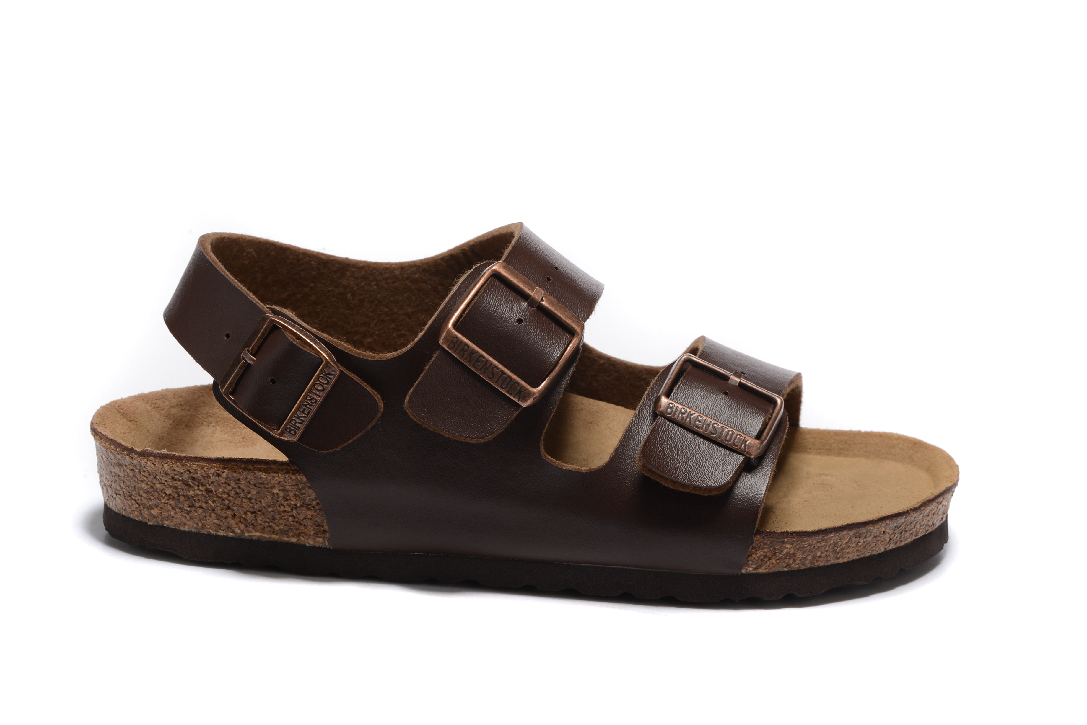 Birkenstock Brown Matte Double Buckle Strap Sandal