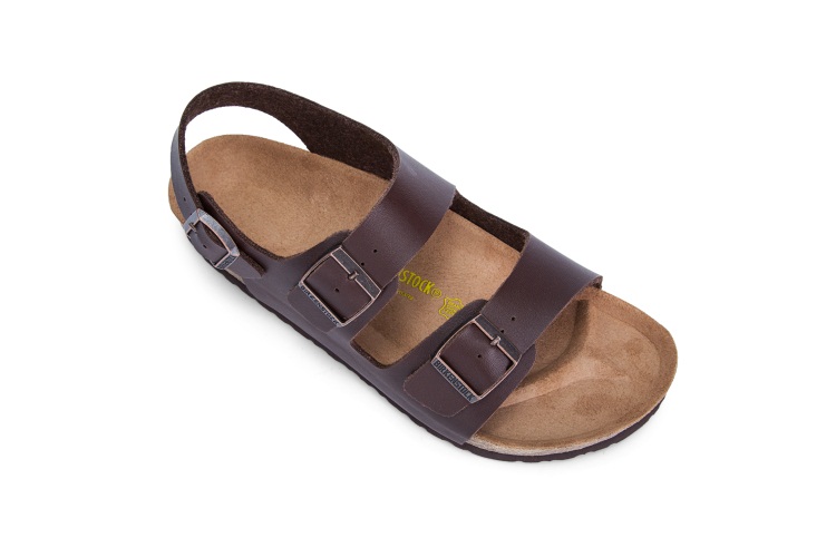Birkenstock Two-Button Dark Brown Matte Leather Sandals