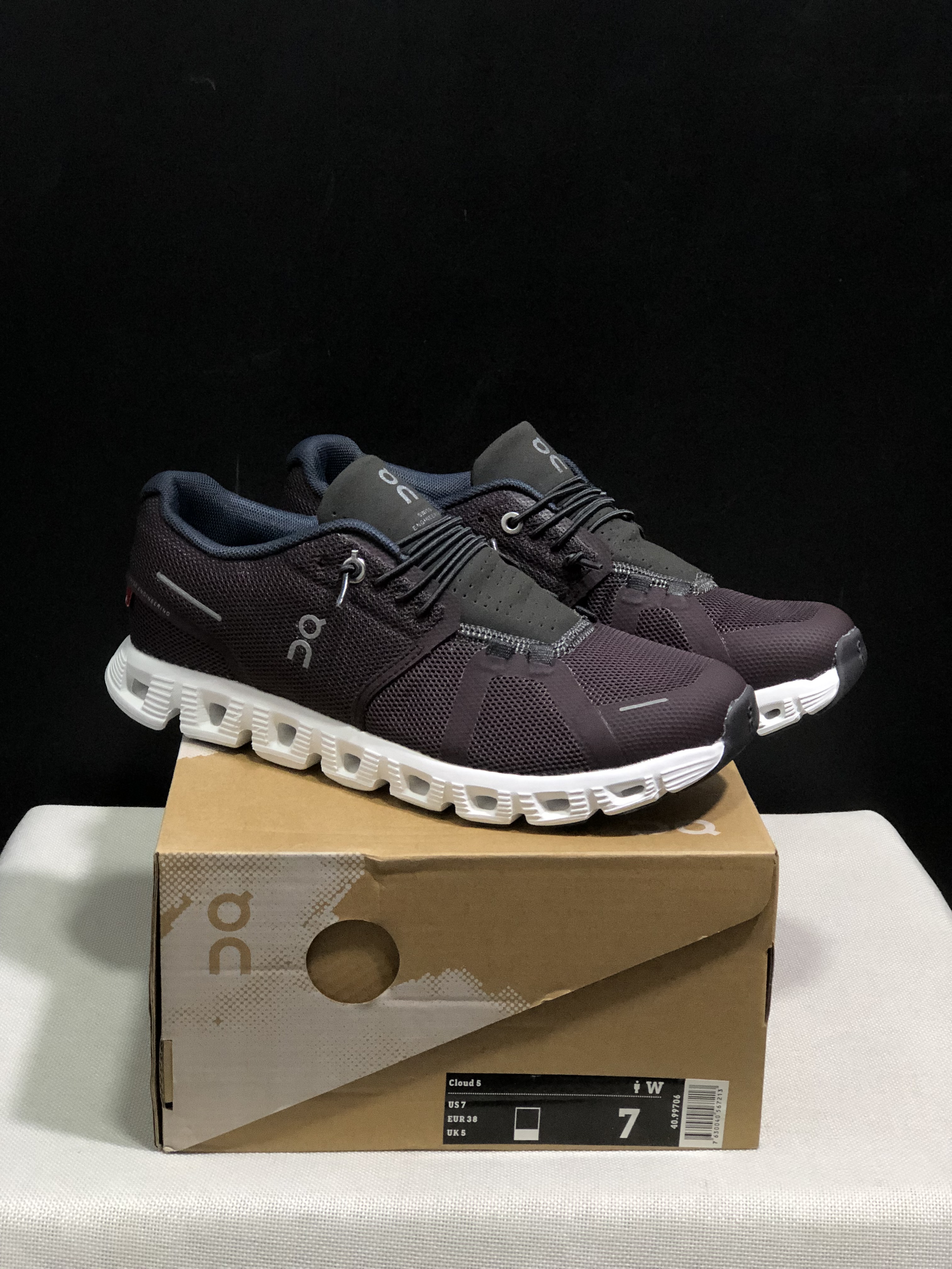 On Running Cloud 5 Lightweight Running Shoes Mulberry Purple/Solar Eclipse Black
