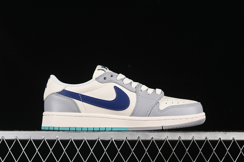 Nike Air Jordan 1 Low OG SP Travis Scott Fragment Design Grey White Blue Sneakers