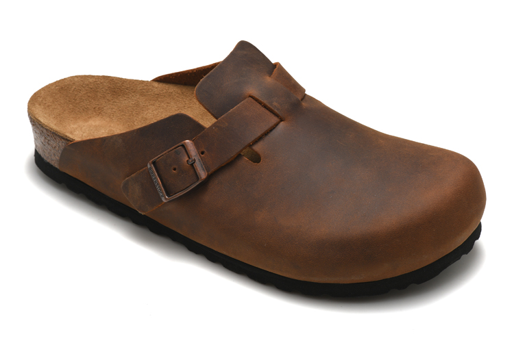 Birkenstock Brown Matte Leather Clog Shoes