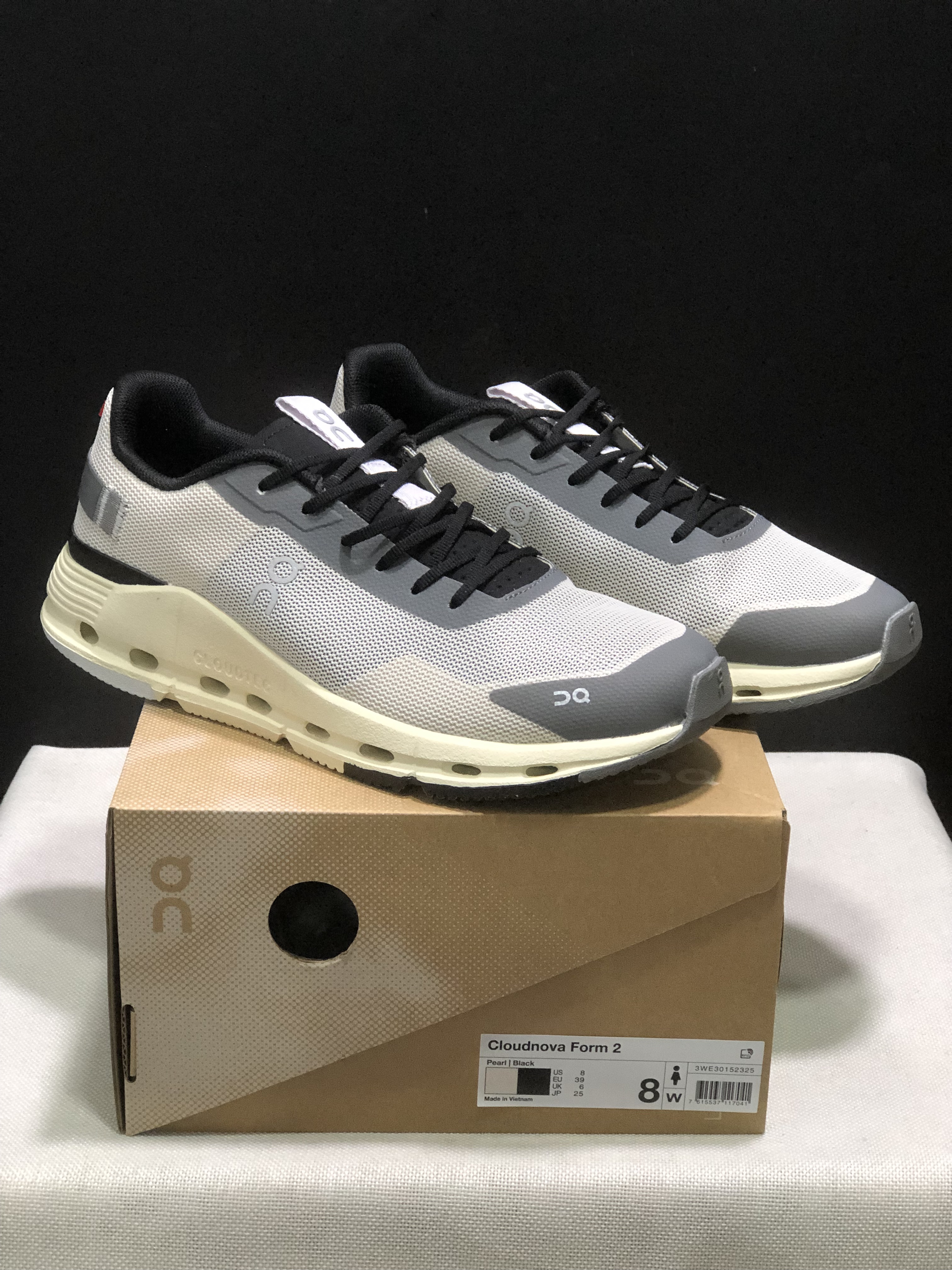 On Running Cloudnova Form 2 Fashionable Casual Running Shoes Fog Grey/Black