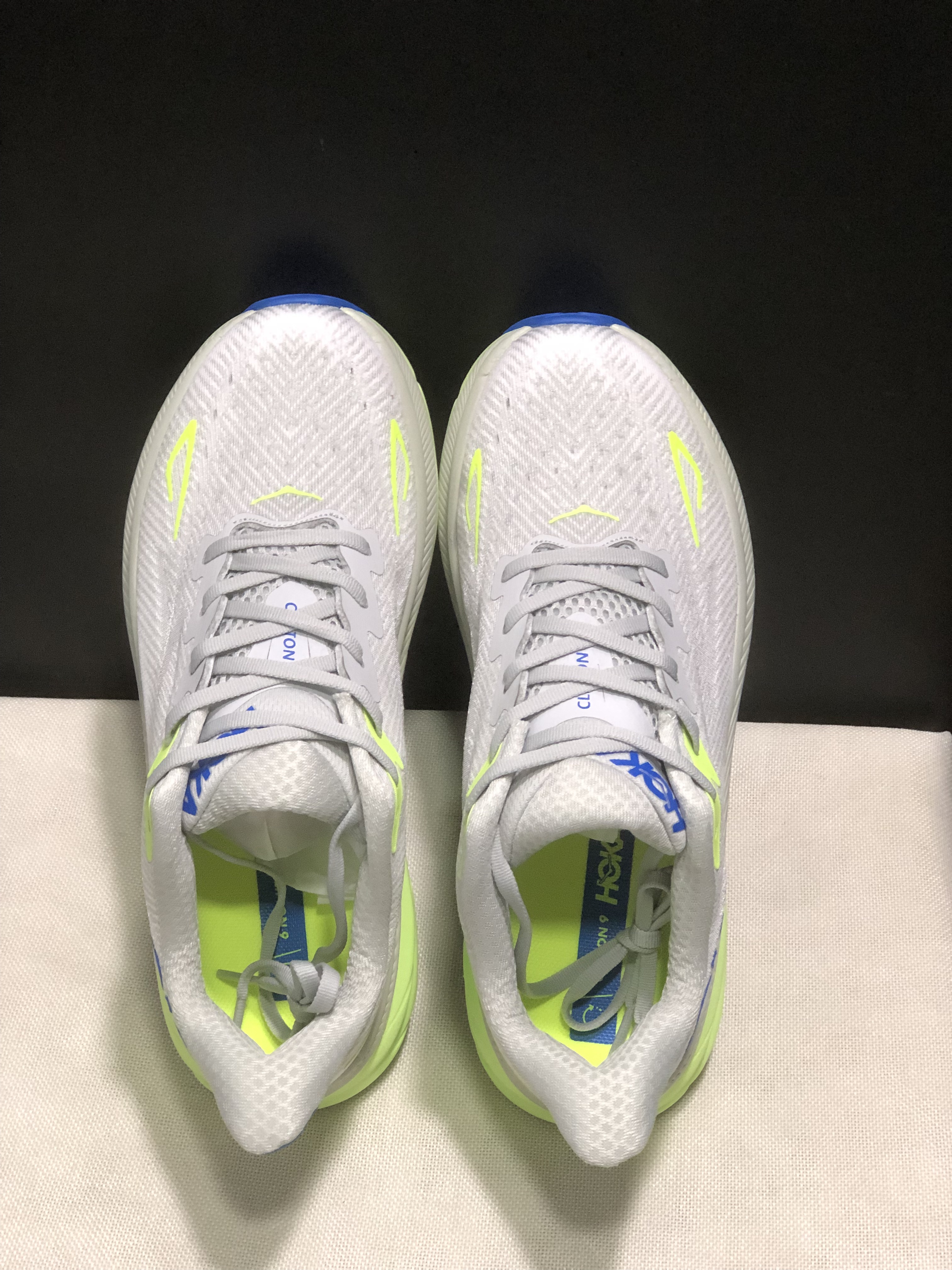 Hoka One One Clifton 9 Running Shoes Athletic Shoes Sneakers White/Green