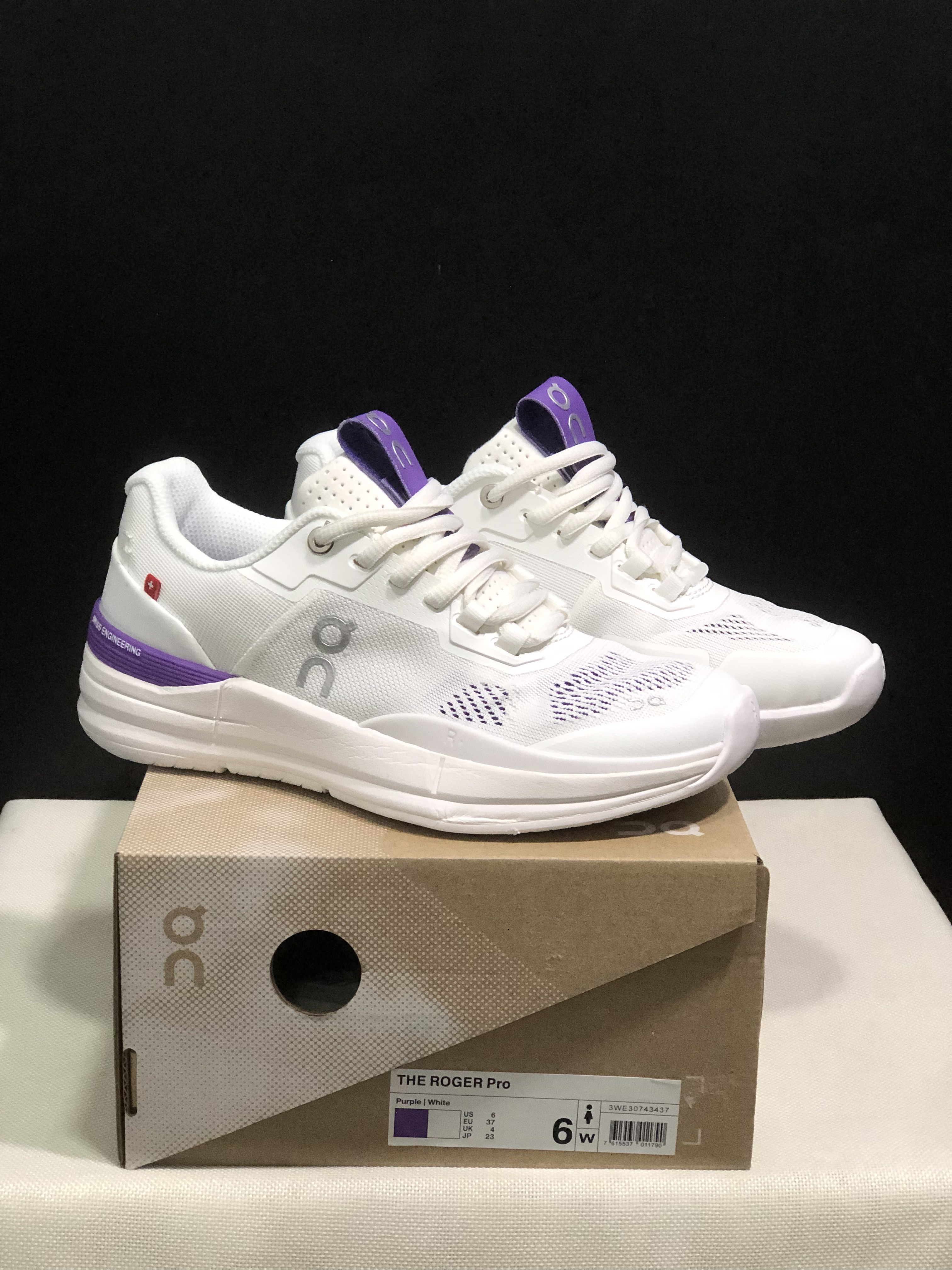 On Running The Roger Rro Durable And Breathable Tennis Shoes White/Purple