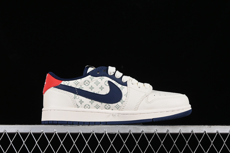 Nike Air Jordan 1 Low OG SP Travis Scott Fragment Design LV Blue Red White Sneakers