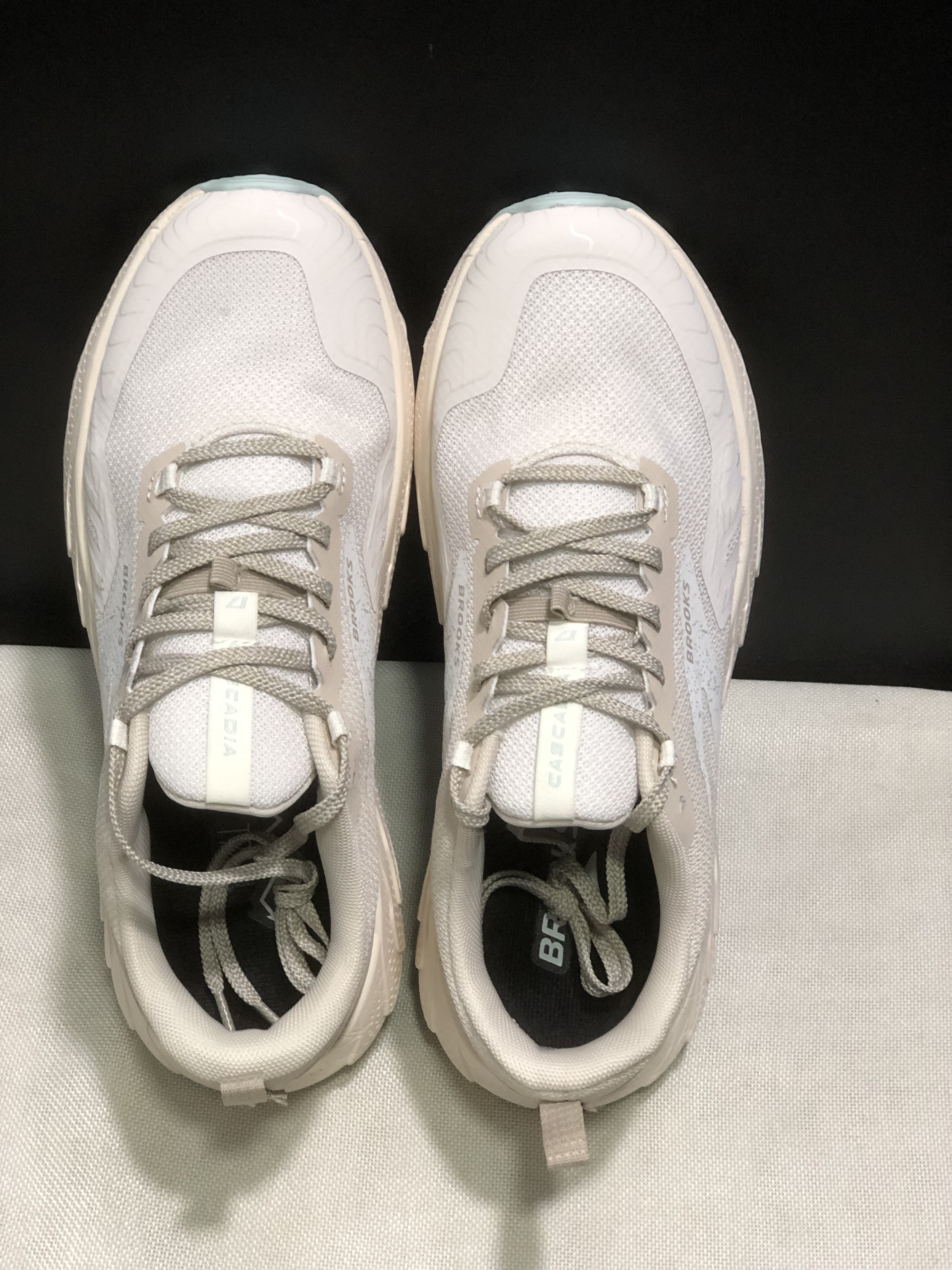 Brooks Cascadia 17 Trail Running Shoes Sand White Grey