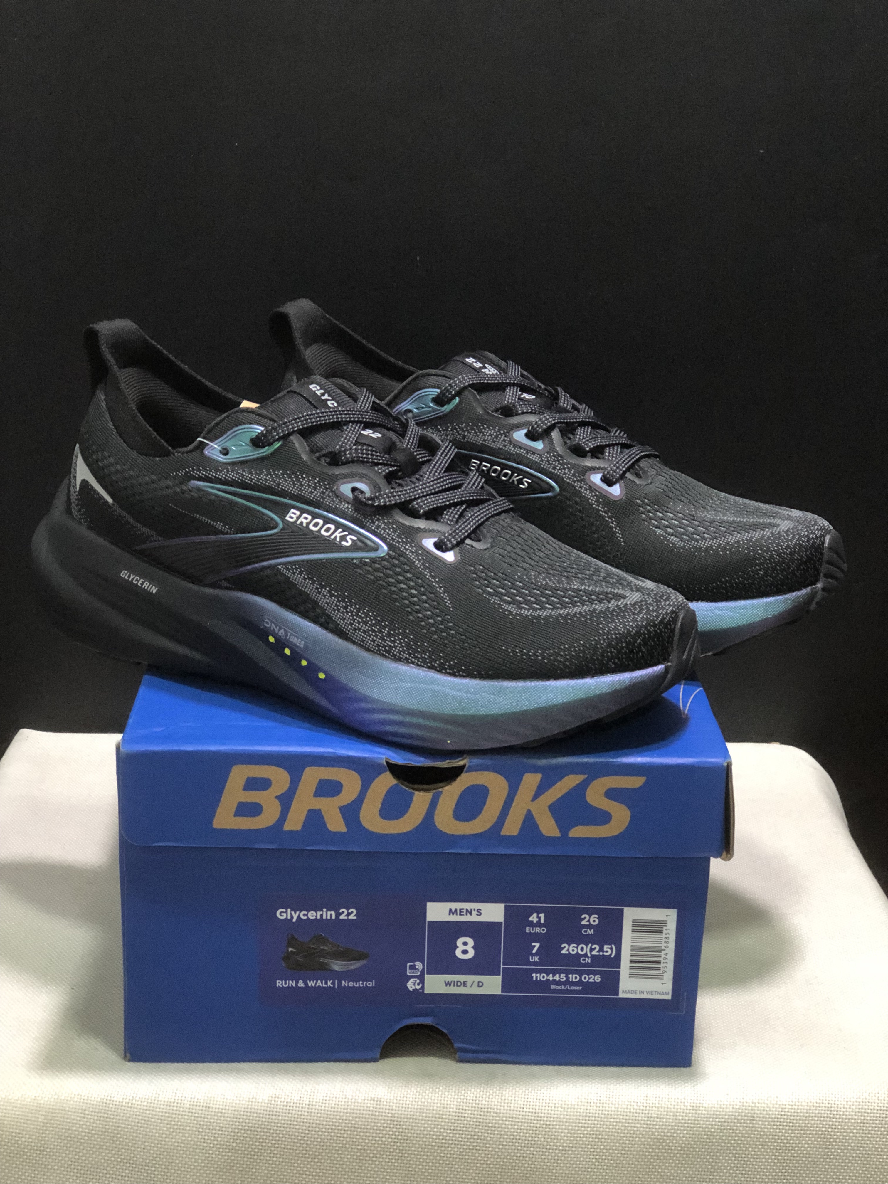 Brooks Glycerin 22 Comfortable Running Shoes Black/Laser