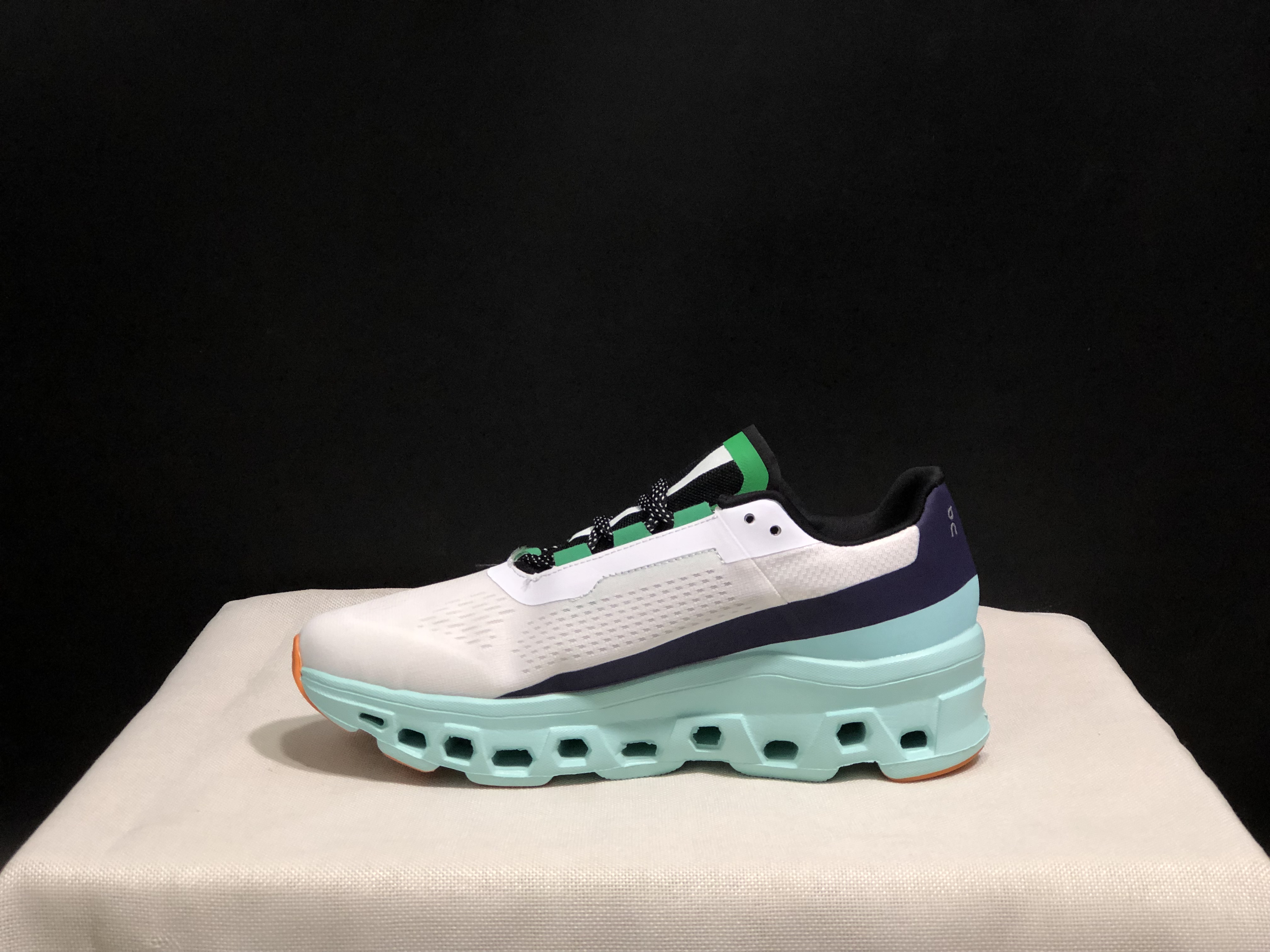 On Running Cloudmonster Anti-Slip Running Shoes White/Tiffany Blue