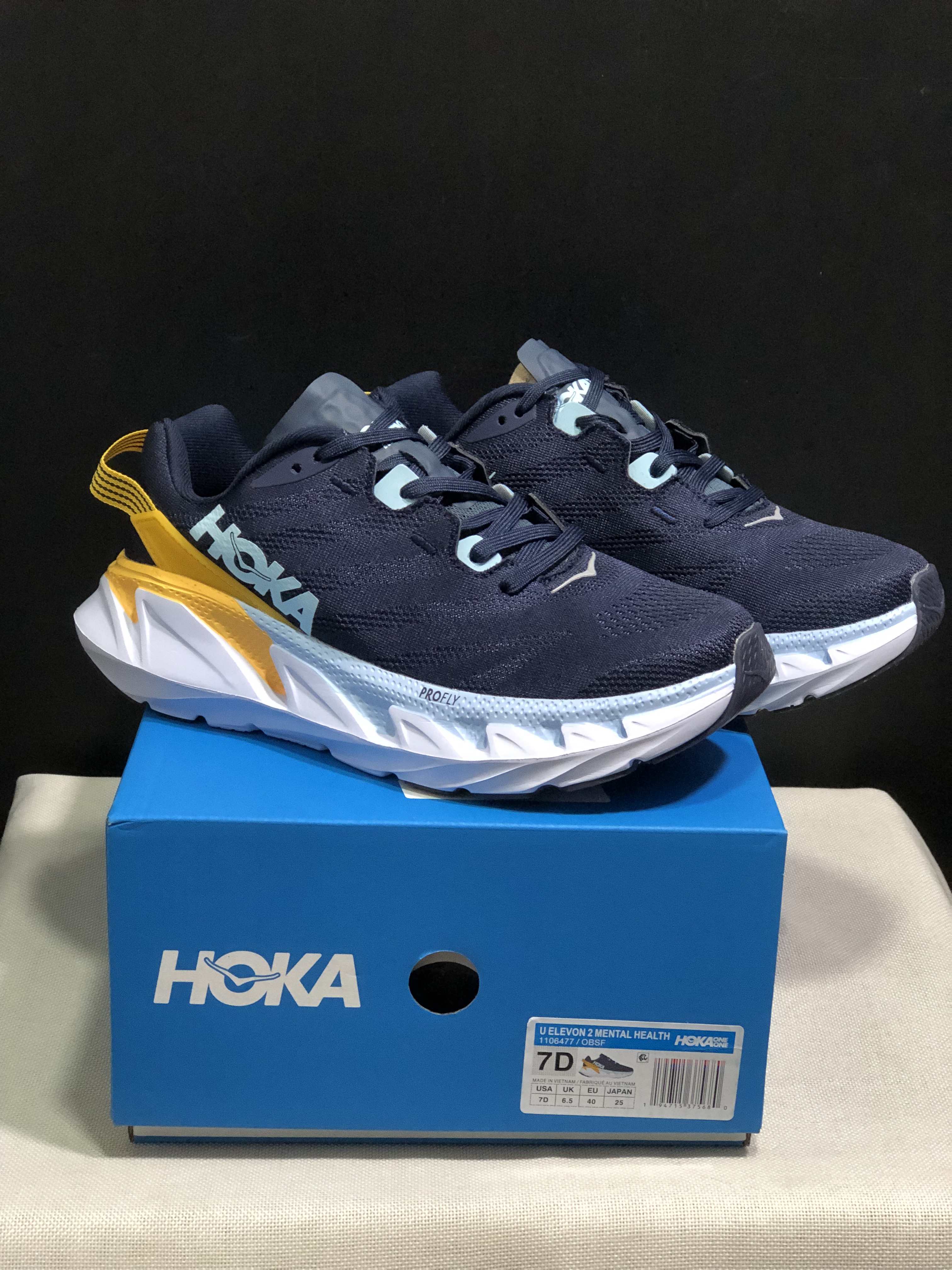 Hoka One One Elevon 2 Anti-slip Wear-resistant Running Shoes Sneakers Navy