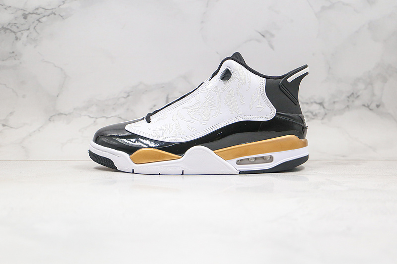 Nike Jordan Dub Zero Black White Metallic Gold Sneakers