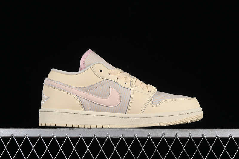 Nike Air Jordan1 Low Creamy White Pink Sneakers