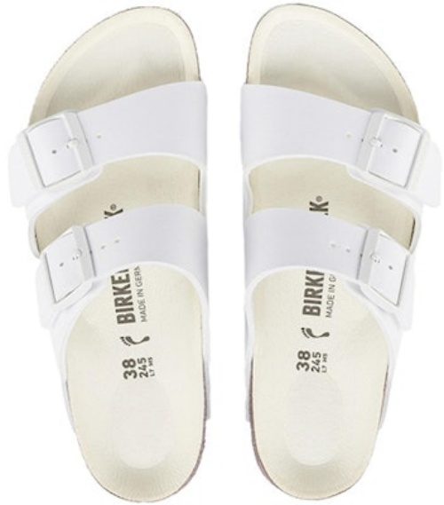 Birkenstock Arizona 1019046 Birko-Flor Narrow Fit White Fashion Slippers