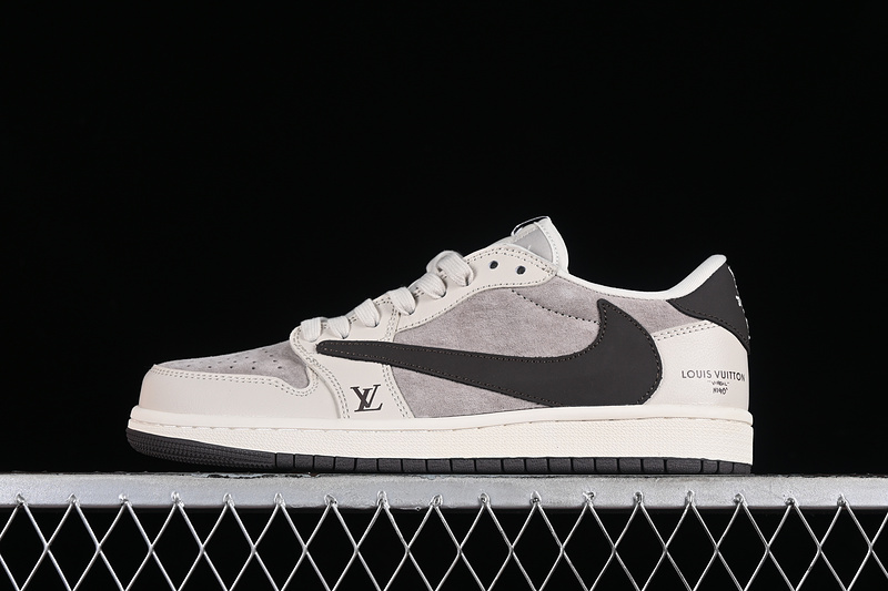 Nike Air Jordan 1 Low LV Travis Scott Fragment Design OG SP Black Sole Grey White Sneakers