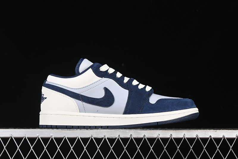 Nike Air Jordan 1 Low Wolf Grey Blue Sneakers