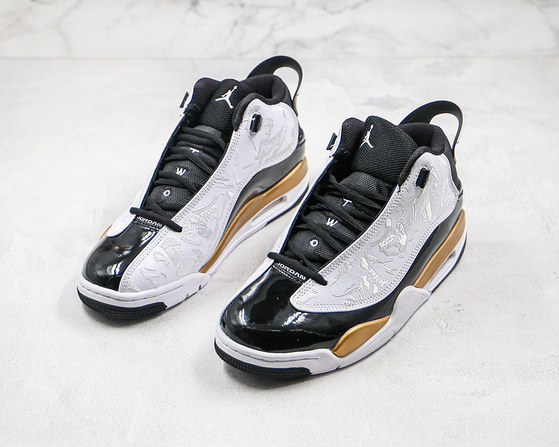 Nike Jordan Dub Zero Black White Metallic Gold Sneakers