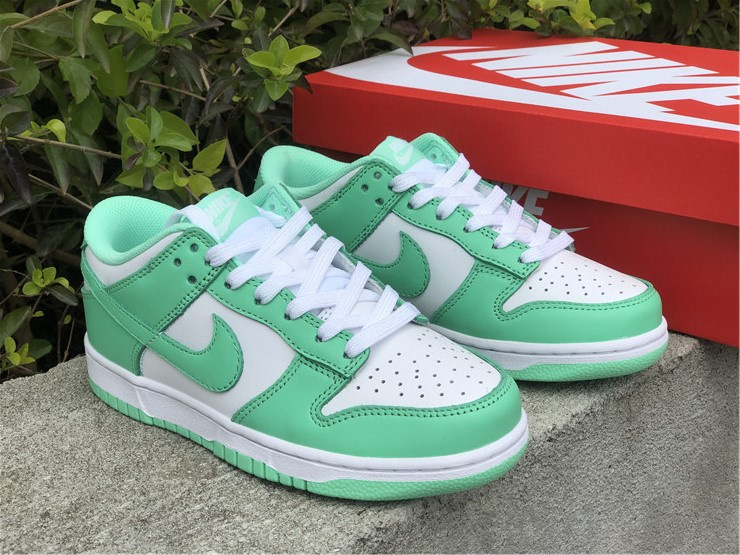 Nike Dunk Low Retro Green Glow White Sneakers