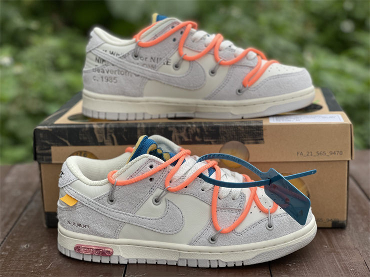 Nike Dunk Low Off-White Lot 19 Of 50 Gray Sneakers